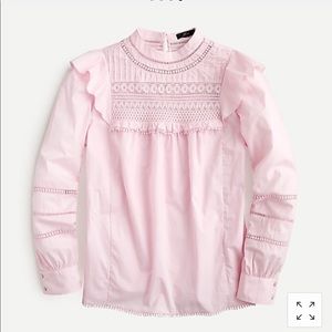 J. Crew Women’s Crocheted Lace Ruffle Blouse Top